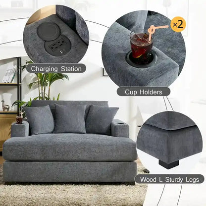 Adjustable Oversized Chaise Lounger  Available in Three Sizes with Complementary Pillows