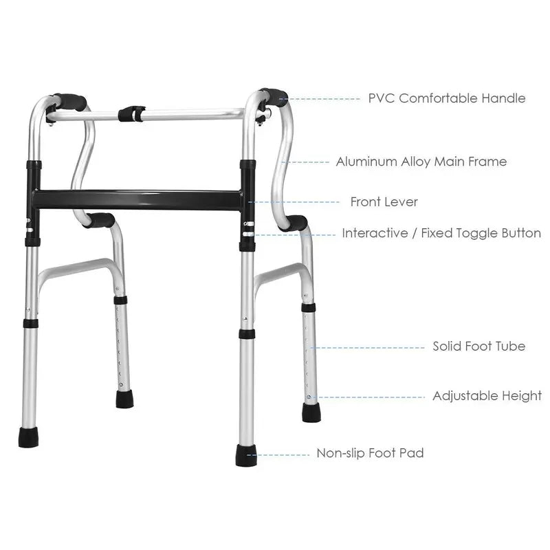 Heavy-Duty Folding Walker  FDA-Certified Support Frame with Toilet Armrests (400 LB Capacity)