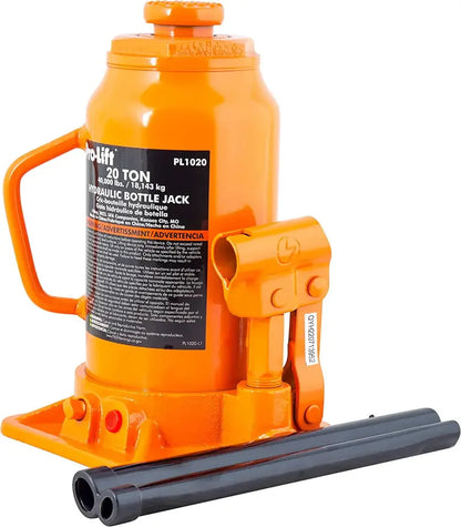 20-Ton Hydraulic Bottle Jack  Heavy-Duty 40,000-Lb Capacity Car Lift with Ergonomic Pump Handle