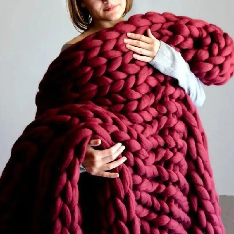 Extra-Thick Chunky Craft Yarn  Soft Bulky Wool Blend for DIY Decor