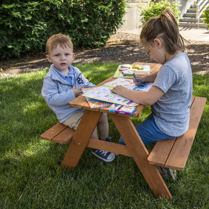 Homeware Kids Wooden Picnic Table, Brown