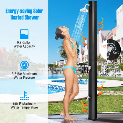 9.3-Gallon Solar Garden Shower  Eco-Friendly Outdoor Rinse Station