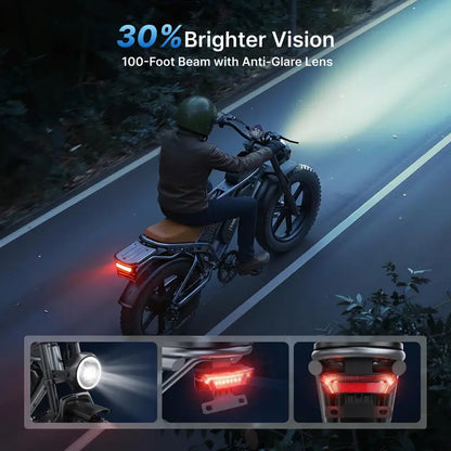 DEEPOWER QS7 High-Speed Electric Bike  1500W Peak, 32 MPH Top Velocity