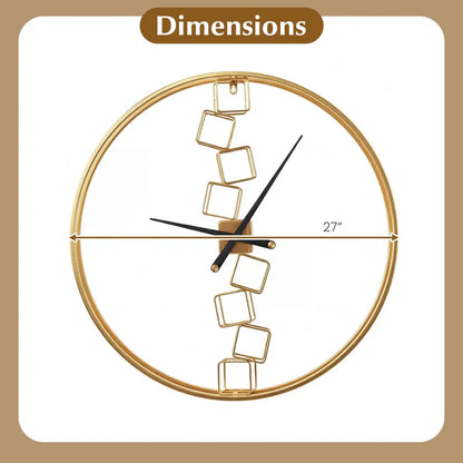 27-Inch Nordic-Style Battery-Powered Metal Wall Clock for Modern Living Rooms