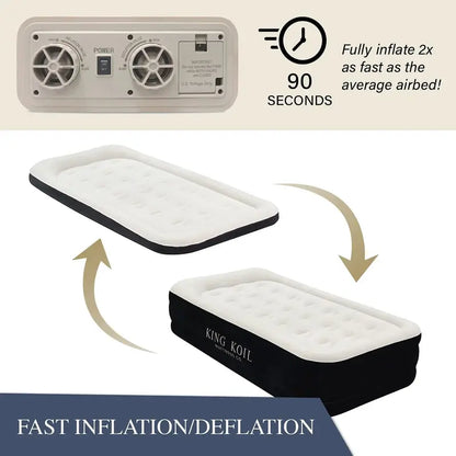 King Koil Luxury Air Mattress  Built-in High-Speed Pump, Premium Comfort for Guests or Travel