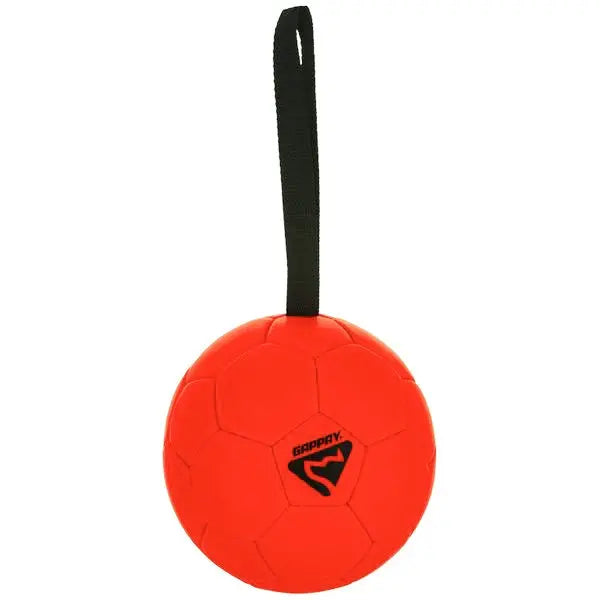 Gappay Leather Soccer Ball Tug Toy with Handle, 6.25″ Diameter, Adjustable Firmness, Organic Leather