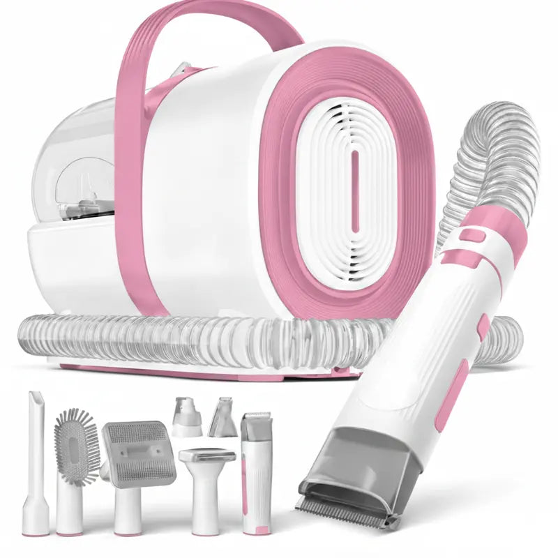 All-in-One Grooming Vacuum Kit Featuring Clippers, Nail Grinder, and Hair Removal Tools