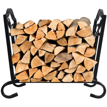 Collapsible Wrought Iron Firewood Rack for Indoor or Outdoor Storage