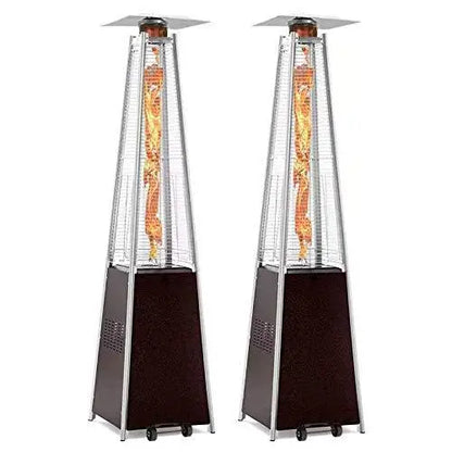 Dual Pyramid Propane Patio Heater Set  42,000 BTU Standing Tower Outdoor Heaters