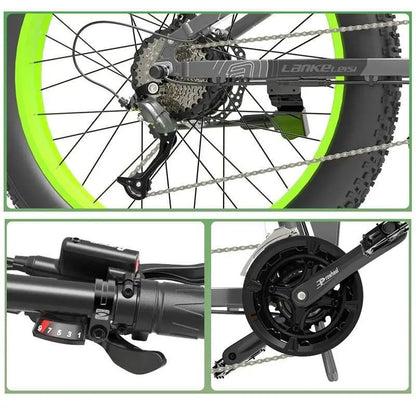 Lankeleisi XT750 Plus Fat Tire E-Bike  1000W Motor, 26″ Wheels, Dual Crown Fork & Foldable Frame