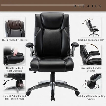 Executive Swivel Office Chair  Upgraded Casters, Adjustable Height & Premium Home/Office Use