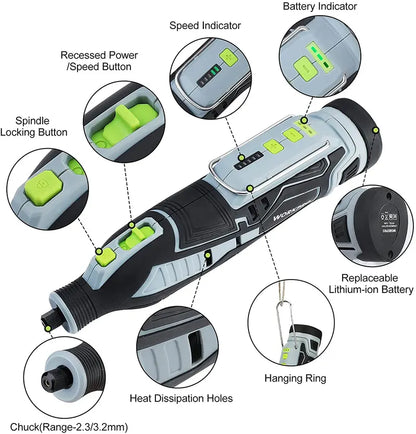 WORKPRO 12V Cordless Rotary Tool Kit  Compact DIY & Craft Engraving Solution