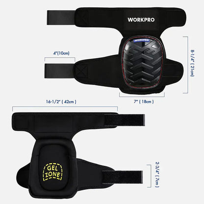 WORKPRO Gel-Filled Knee Pads with Non-Slip Straps for Professional Use