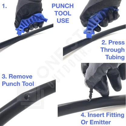 2-in-One Drip Irrigation Tubing Hole Punch and Fitting Insertion Tool  for Easier 1/4