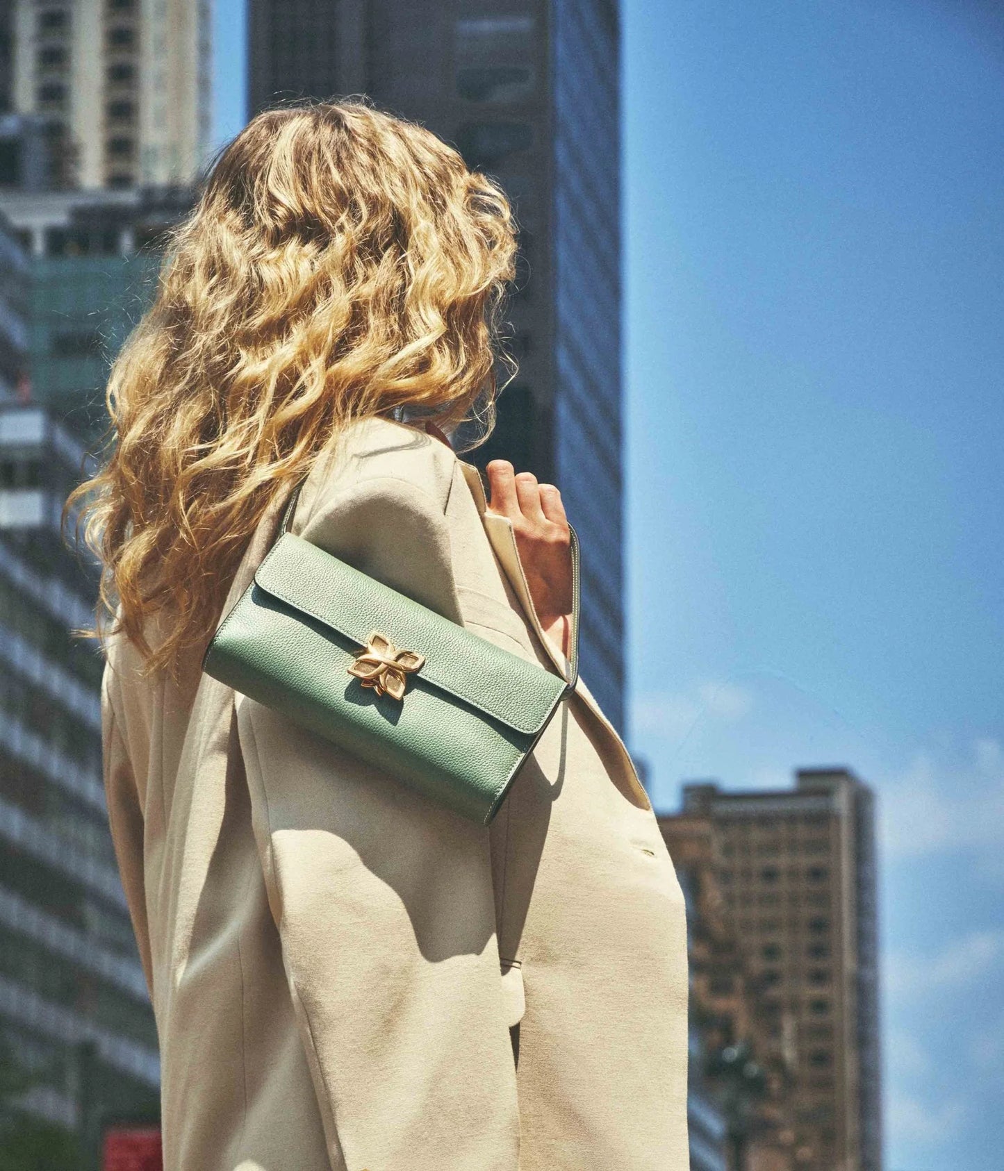 Hortensia Clutch | Vert Amande