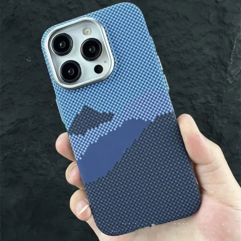 MagSafe-Compatible iPhone Case with Alloy Mount Bracket & 3D Texture Relief