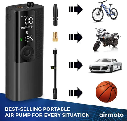 Airmoto Digital Tire Inflator  Portable 12V Air Pump with Precision Gauge, Auto Shut-Off & Bright LED Light