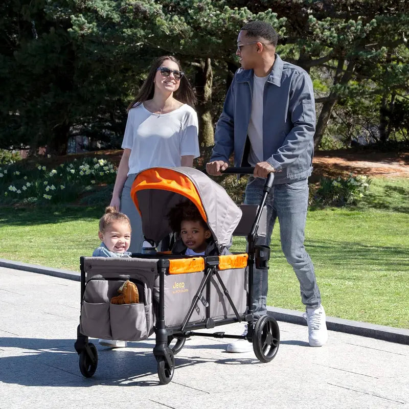Delta Children Jeep Sport All-Terrain Stroller Wagon  Includes Canopy & Parent Organizer