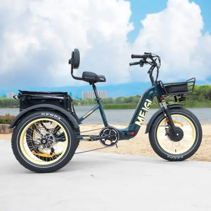 DWMEIGI SILVERADO Foldable Fat-Tire E-Trike  48V/14Ah, 750W Motor, 330 lb Load Capacity, Urban Commuter Design