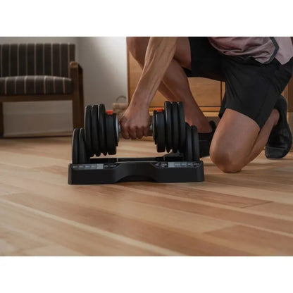 NordicTrack Select-A-Weight Dumbbell Set  Adjustable 55 lb. Pair with Quick-Change Dial System