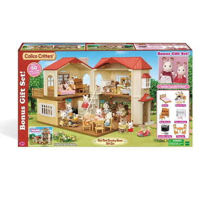 Calico Critters Red Roof Country Home Playset  Includes Dollhouse, Figures, Furniture & Accessories