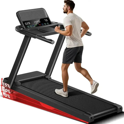 Home Treadmill with 15% Incline  3.0 HP Brushless Motor & Dual Cushioning