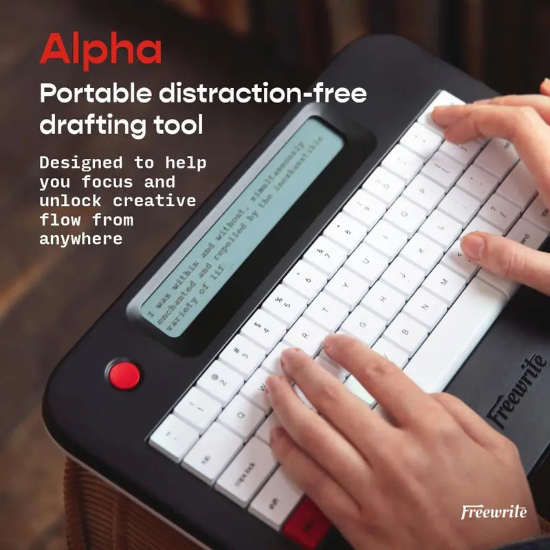 Freewrite Alpha E-Ink Digital Typewriter with Backlit Display and Cloud Sync