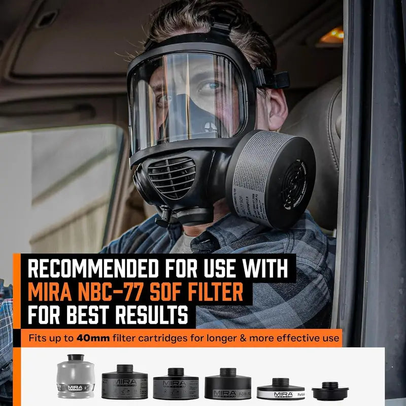 MIRA SAFETY CM-6M CBRN Full-Face Gas Mask  Includes Integrated Drinking System