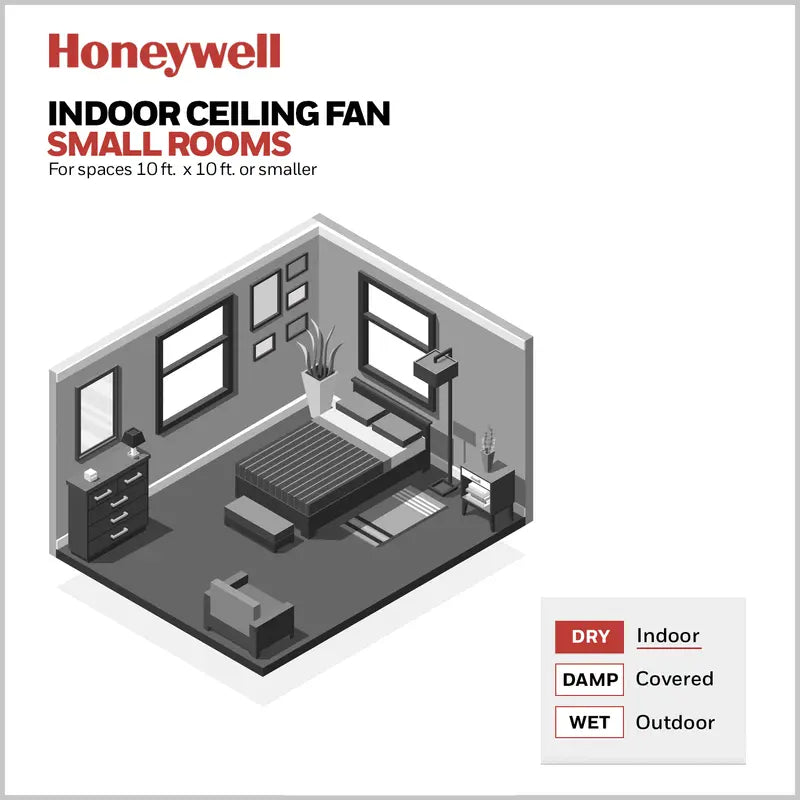 Honeywell Ocean Breeze 30-InchBrushed Nickel Small 3 Blade LED Ceiling Fan with Light