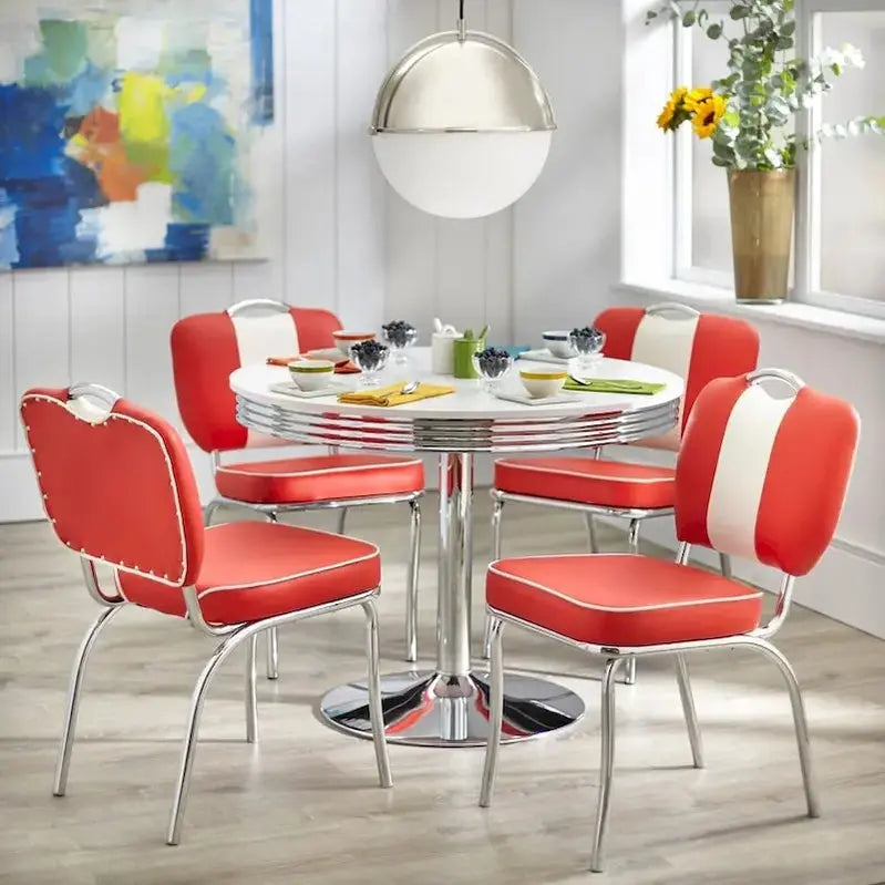 Retro-Inspired 5-Piece Dining Set  Simple Living Raleigh Collection