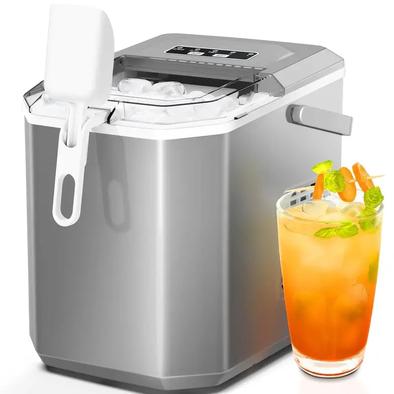 Portable Countertop Ice Maker  9-Cube Cycle in 6 Minutes, 26.5 lbs/Day, Dual Ice Sizes, Self-Cleaning