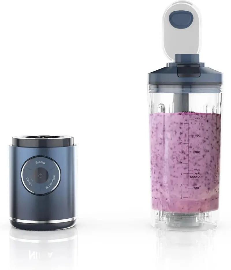 Cordless Personal Blender  22oz Leakproof Jar, 3 Preset Programs, Dishwasher-Safe, Sea Glass Design