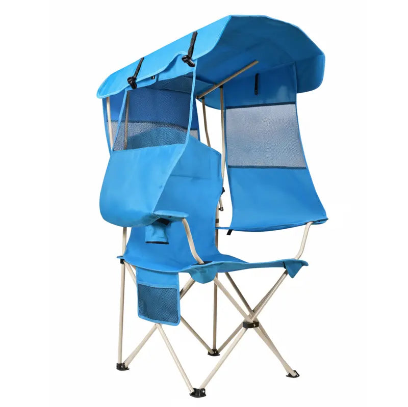 Adjustable Canopy Camping Chair with Rear Sun Shade Panel for Extended Outdoor Use