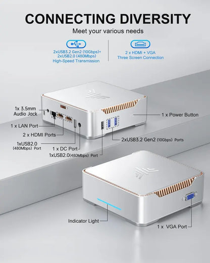 KAMRUI GK3Plus Mini PC  Compact Desktop Replacement with 16GB RAM & 512GB SSD