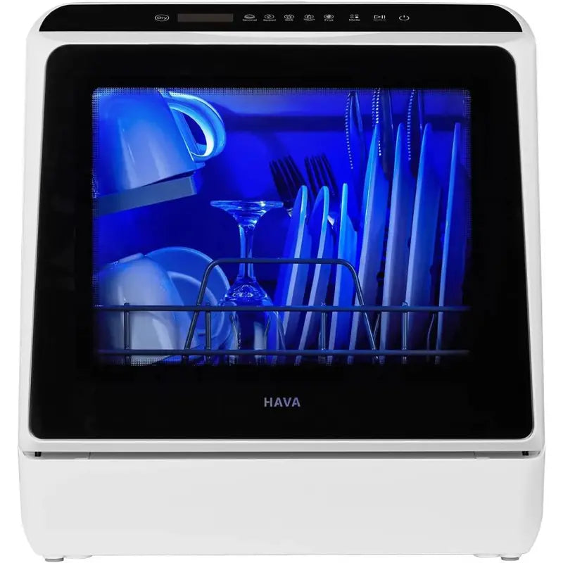 HAVA Compact Countertop Dishwasher  6-Program, 5L Integrated Water System for Small Kitchens