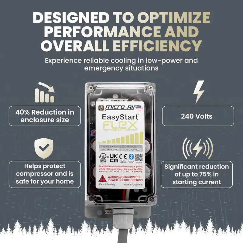 Bluetooth-Enabled Soft Start Kit for Air Conditioners  Reduces Inrush Current for RVs, Homes & Commercial Units up to 6 Tons