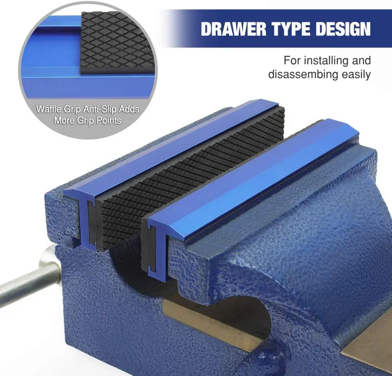 WORKPRO Magnetic Vise Jaw Pad Set  Multi-Groove & Aluminum Protectors