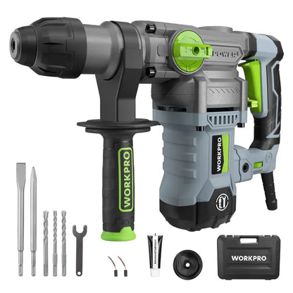 WORKPRO 12.5A SDS-Plus Rotary Hammer Drill  1-1/4″ Heavy-Duty Corded Hammer Drill