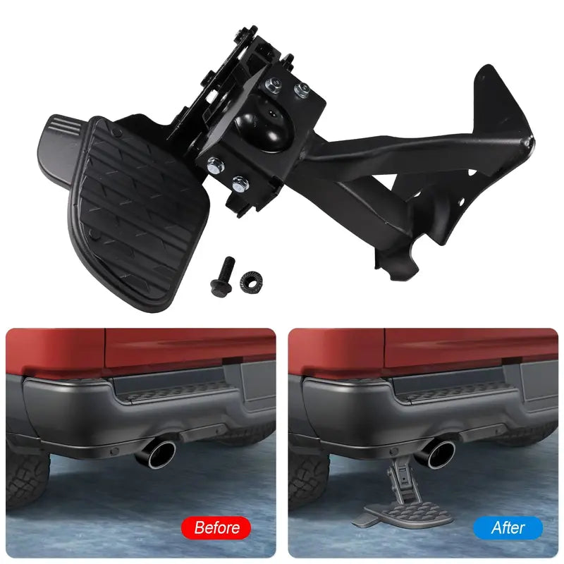 JDMSPEED Retractable Rear Bumper Step  Aluminum Bed-Mounted Step for Pickup Trucks