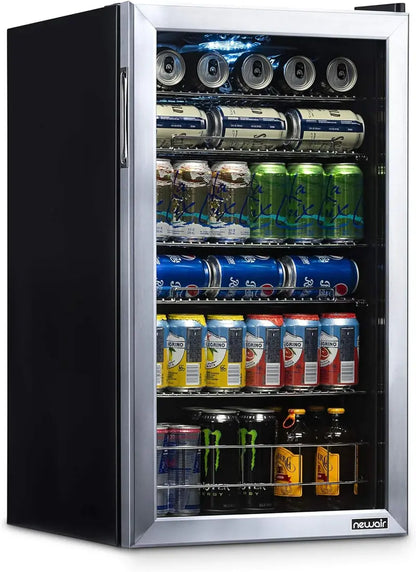 EUHOMY Beverage Refrigerator  Freestanding 126-Can Cooler with Right-Swing Glass Door