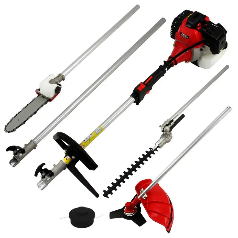 T-Mech 52cc 5-in-1 Petrol Garden Multi-Tool  Brush Cutter, Trimmer, Edger & More