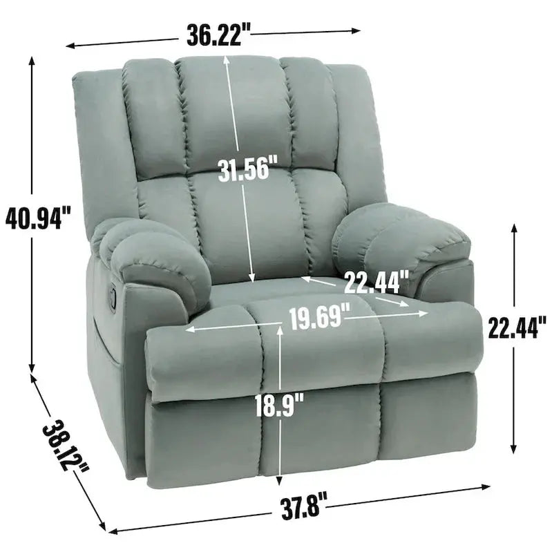Lazy Boy Overstuffed Fabric Swivel Rocker Recliner Chair with Pillow-Top Arms and Cushioned Back