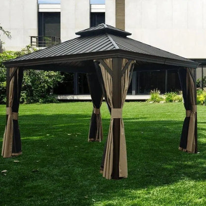Alexander 12′ x 12′ Aluminum Patio Gazebo  Rust-Resistant Outdoor Shade Structure