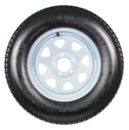 2-Pack ST205/75D15 Trailer Tires on White-Spoke Rims  LRC Rated, 5-Hole Mounting, 205/75-15 Size