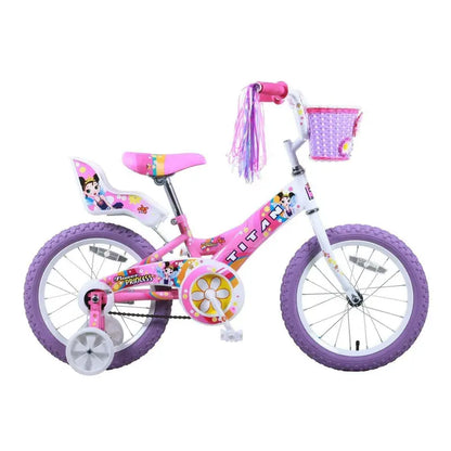 Titan 16-Inch Flower Princess Girls’ BMX Bike  Pink Frame, Training Wheels Included