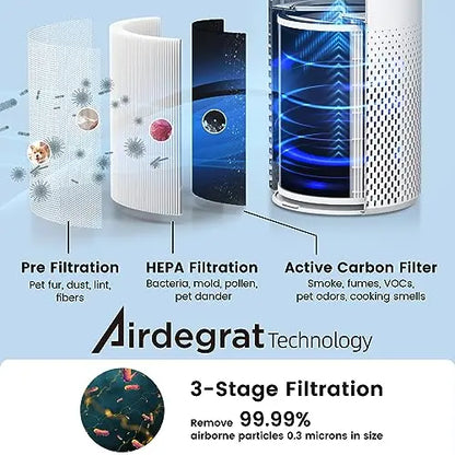Afloia Large-Room Air Purifier  H13 True HEPA Filtration for Spaces up to 1,076 Sq Ft