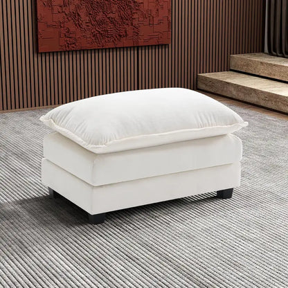 111.4-Inch L-Shaped Modular Cloud Sofa  Chenille 4-Seater with Ottoman & Deep Seat Design