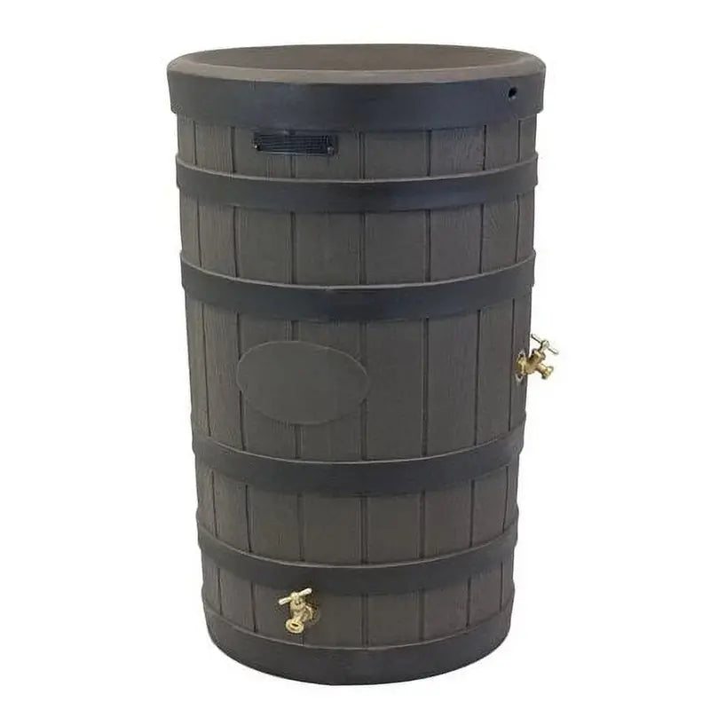 Good Ideas Rain Wizard Rain Barrel  American Oak Finish with Darkened Ribbed Design
