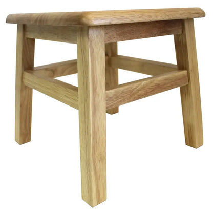 eHemco Solid Hardwood Wooden Step Stool for Adults and Kids, 12.25 Inches Height, Natural