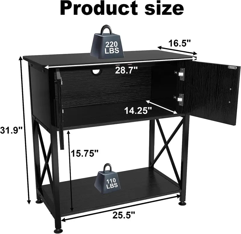 GDLF Metal Aquarium Stand for 20 Gallon Tanks with Cabinet Storage, 28.7″ L